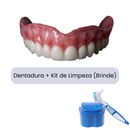 (COMPRE 1 LEVE 2) Dentadura de Silicone FIX | Ajustavel e Adaptativa + Kit de Limpeza de BRINDE