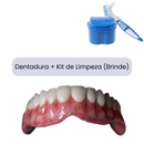 (COMPRE 1 LEVE 2) Dentadura de Silicone FIX | Ajustavel e Adaptativa + Kit de Limpeza de BRINDE