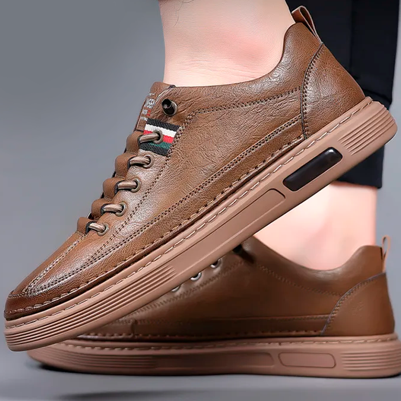 (PAGUE 1 LEVE 2) Tênis Masculino Casual de Couro Italian Man + BRINDE
